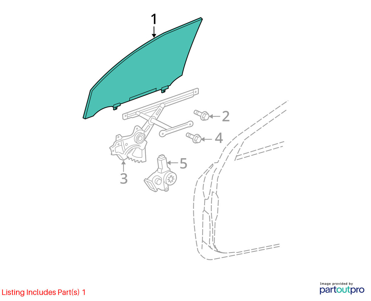 2006-2012 Toyota RAV4 Front Right Door Window Glass OEM FD22915GTY