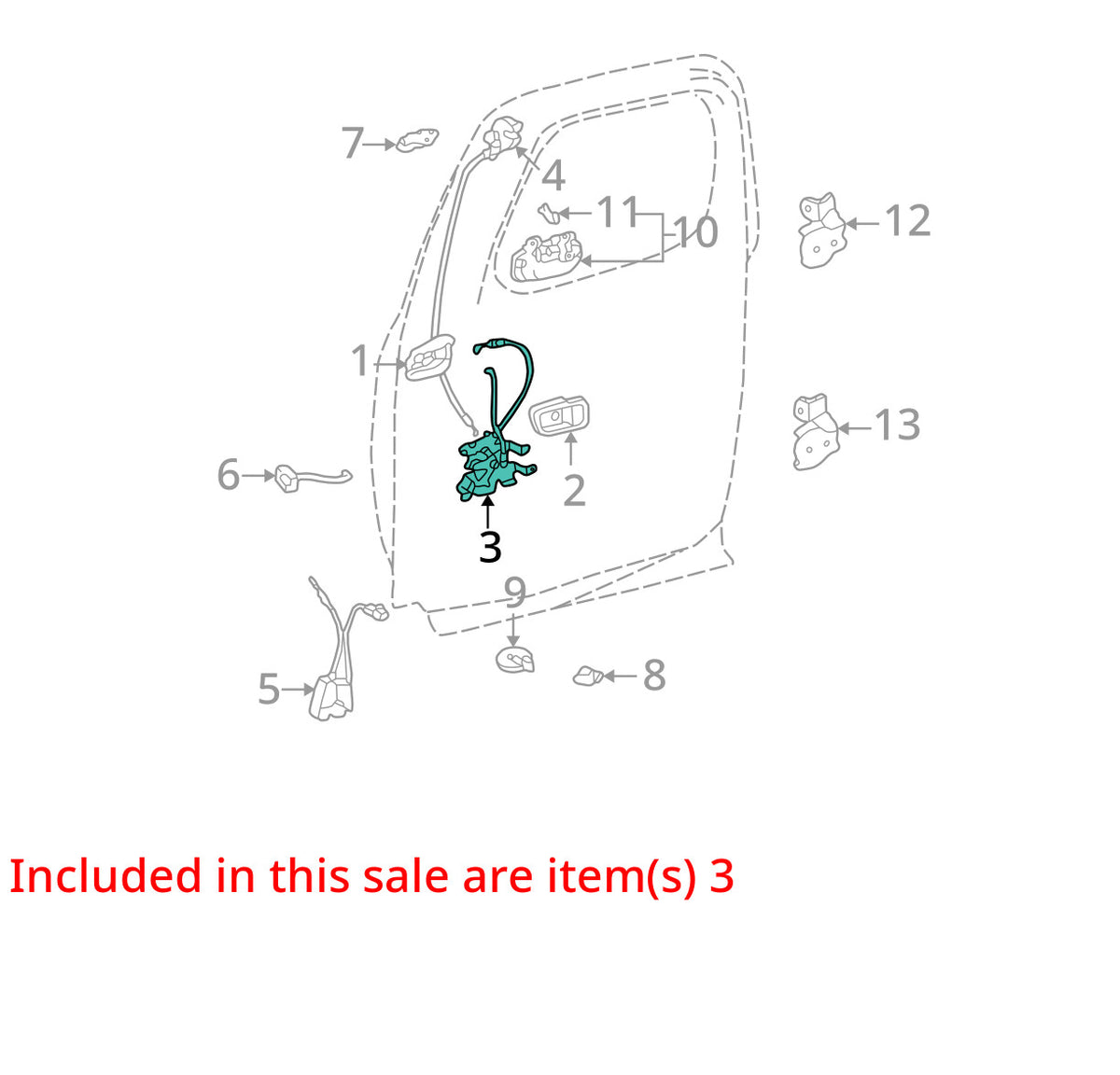 00-06 Toyota Tundra Extended & Access Cab Rear Right Lock Control OEM 696300C010