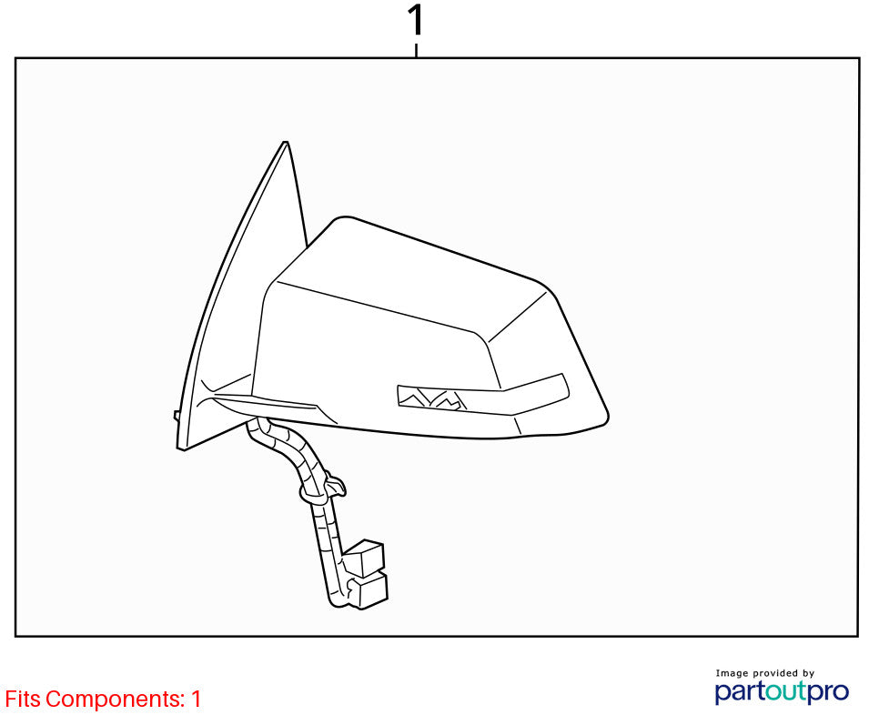 2007-2008 GMC Acadia Left Driver Side Rear View Mirror Heated OEM 25894447