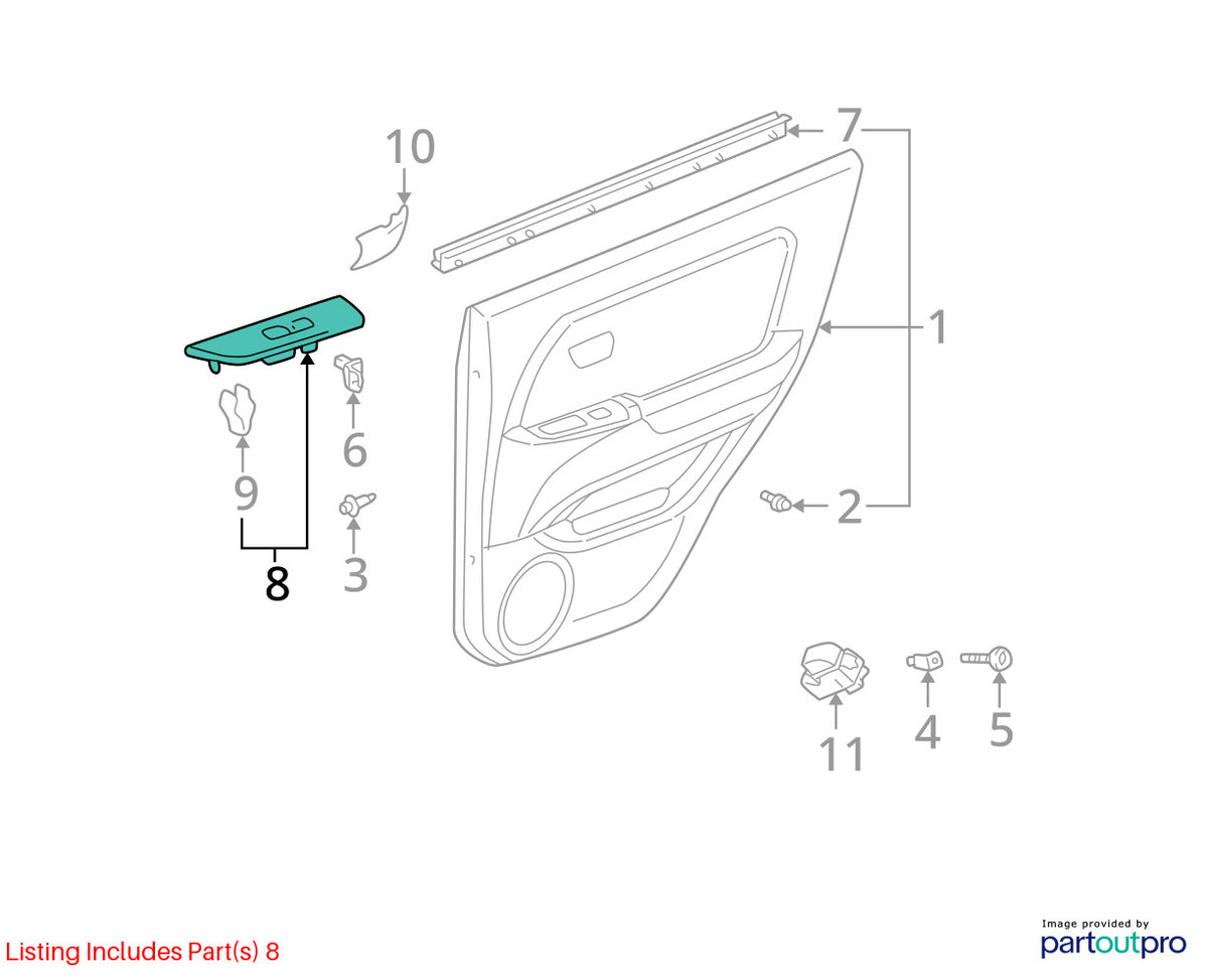 1999-2003 Lexus RX300 Rear Left Power Window Switch Assembly OEM 74280-48040