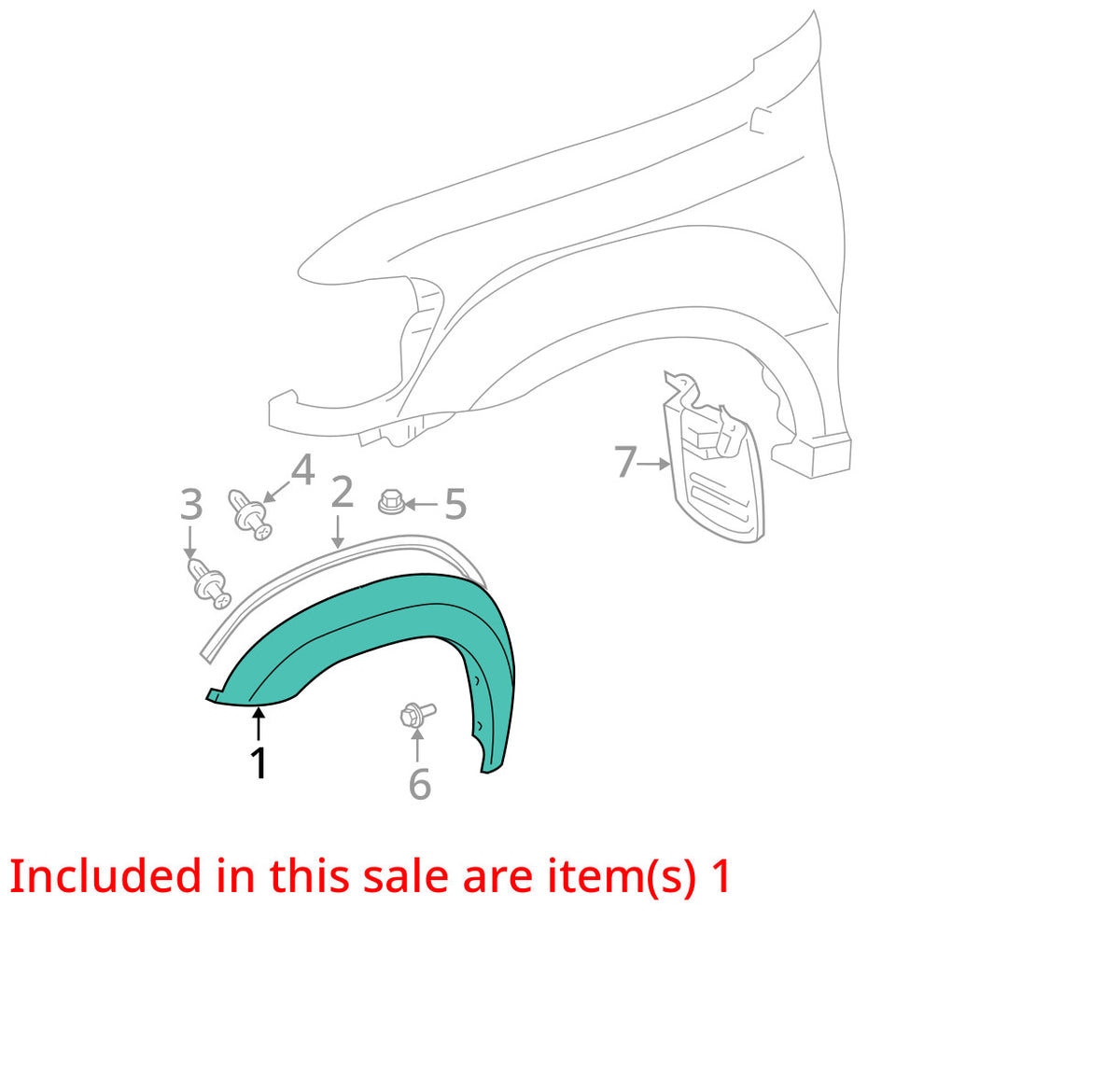 2001-2007 Toyota Sequoia Front Right Wheel Fender Flare Molding OEM 75611-0C901