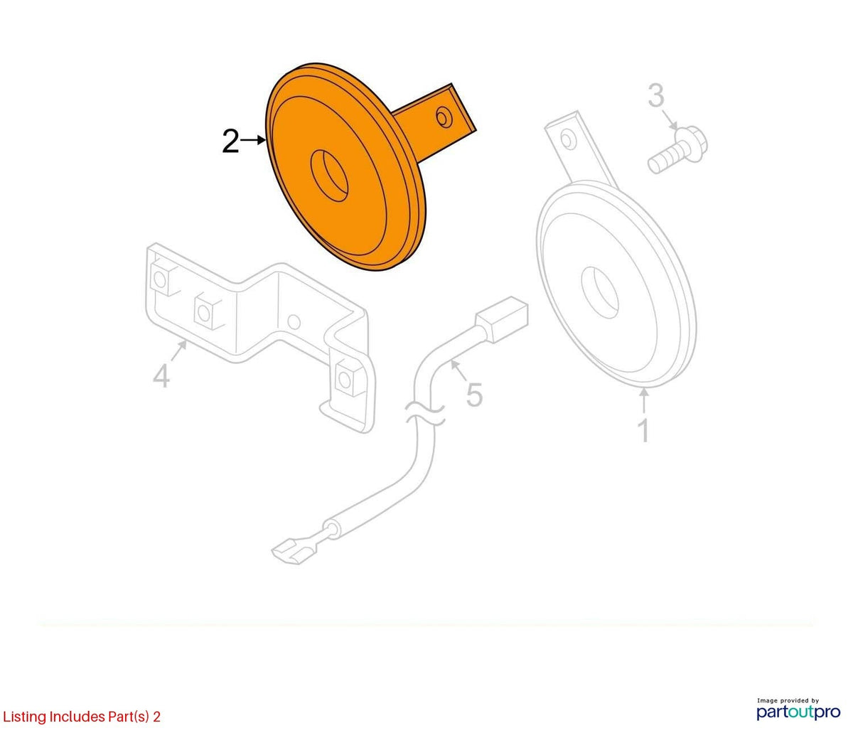 2005-20212 Subaru Outback Front Low Pitch Note Tone Horn Signal OEM 86012AG10A