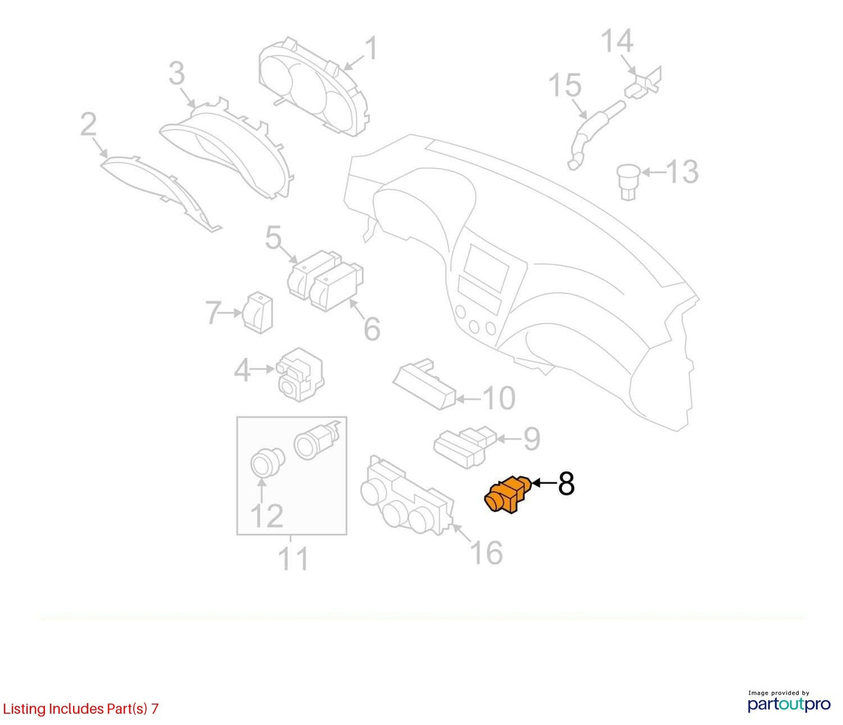 08-10 Subaru Impreza Traction Stability Control Switch Button OEM 83201FG010JC