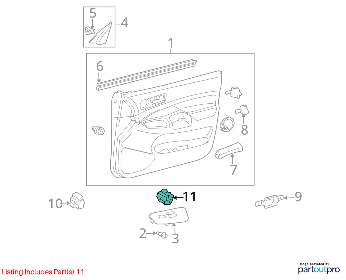 99-05 Toyota 4Runner Front Right Passenger Side Door Lock Switch OEM 84930-AA020