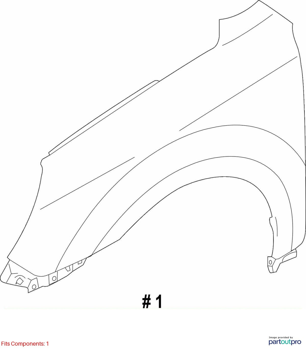 2010-2014 Subaru Outback Left Front Fender Twilight Blue H1Q 57120AJ07A9P