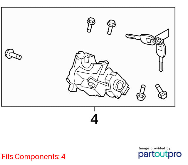 09-15 Honda Pilot Steering Ignition Switch Lock Cylinder & Key OEM 06351-SZA-A01