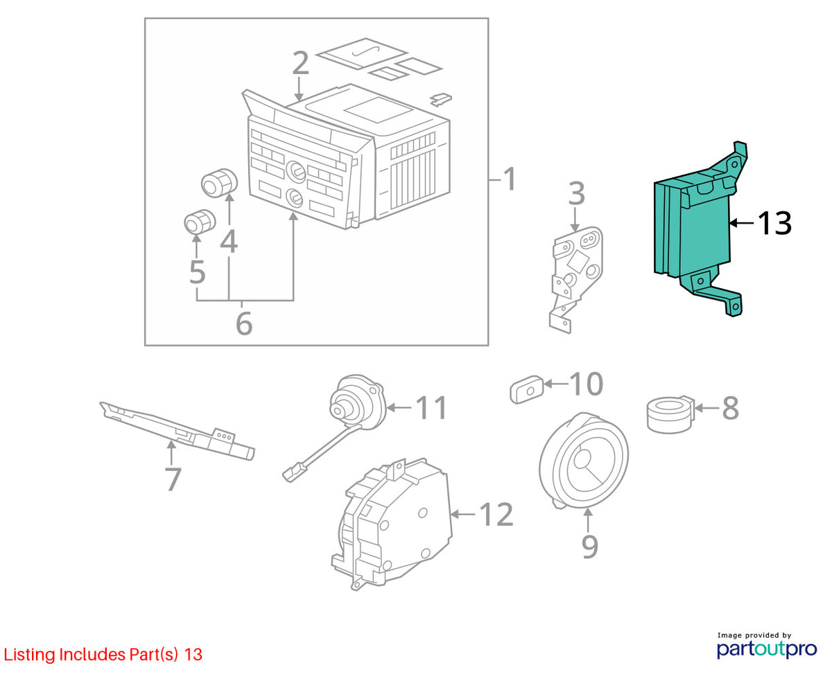 2009-2011 Honda Pilot Radio Audio Amplifier Module OEM 39186-SZA-A01
