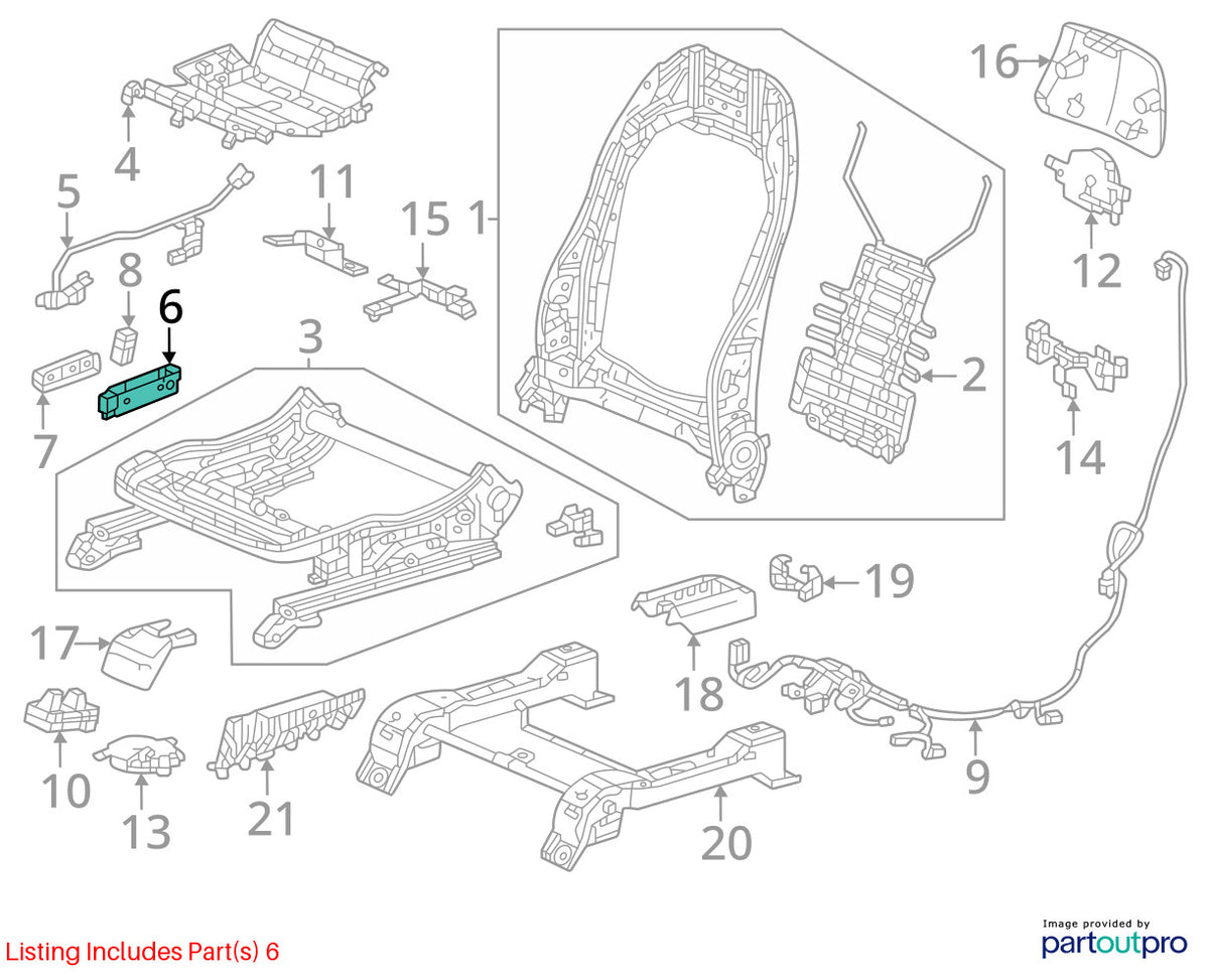 2009-2025 Honda Pilot Front RIGHT Seat Adjust Control Switch OEM 81253-SDB-A71
