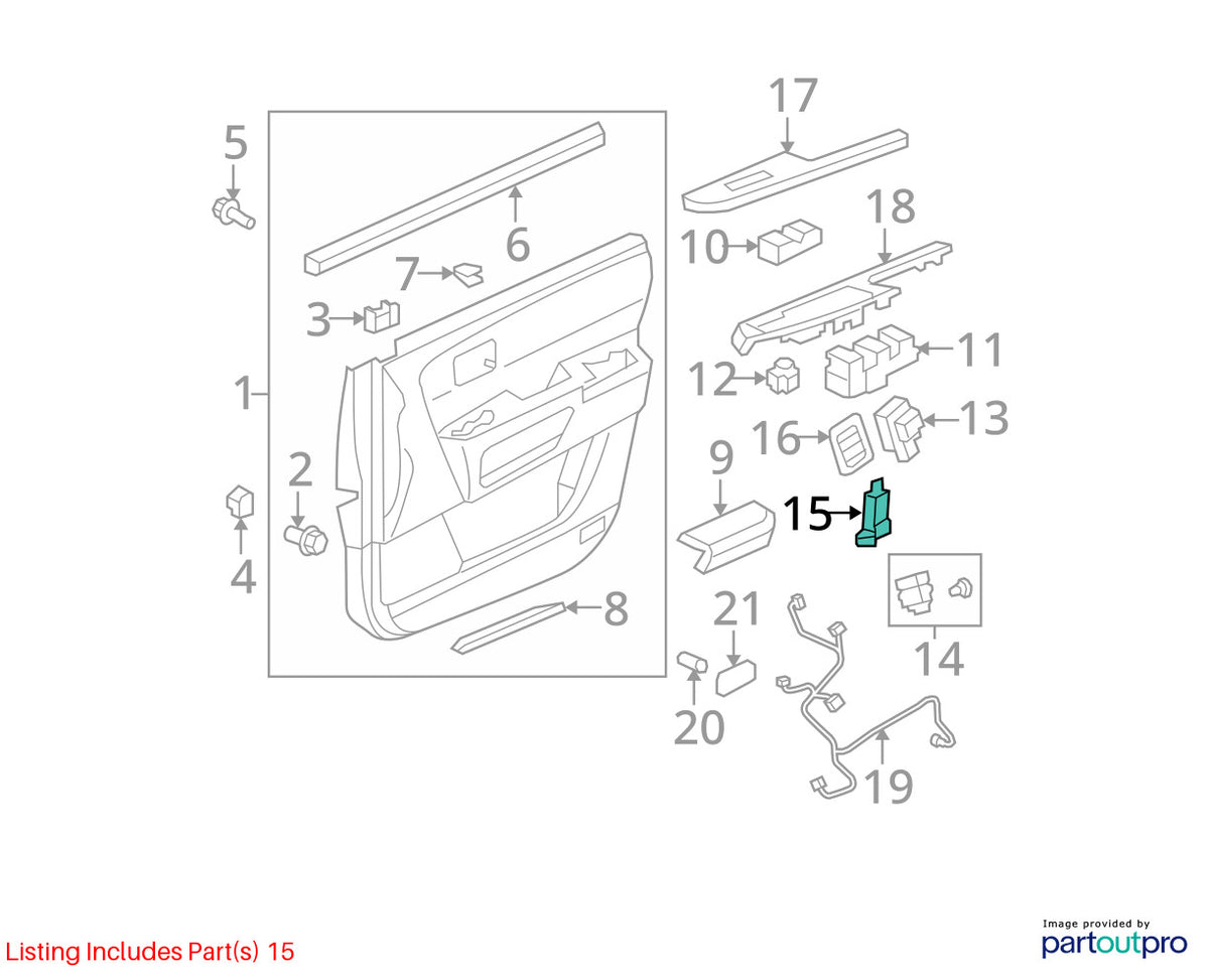 2009-2015 Honda Pilot Mirror Memory Control Module OEM 38850-SZA-A01