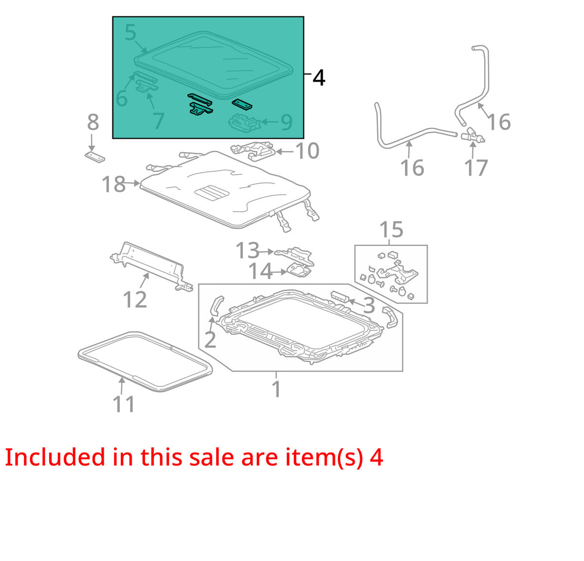 2003-2008 Honda Element  Roof Sunroof Moonroof Glass Assembly OEM 85600-SCV-A01