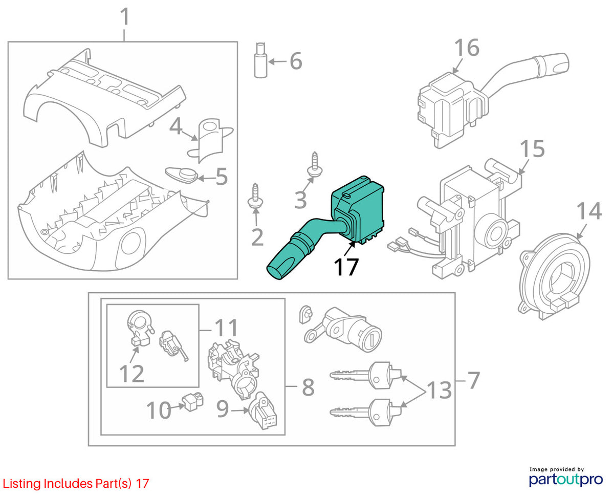 2007-2012 Mazda CX-9 Headlight Lamp Steering Column Switch OEM GR9N-66-122
