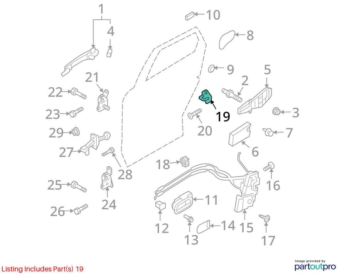 2007-2015 Mazda CX-9 Door Lock Latch Striker Plate w/ Screws OEM L206-58-361A