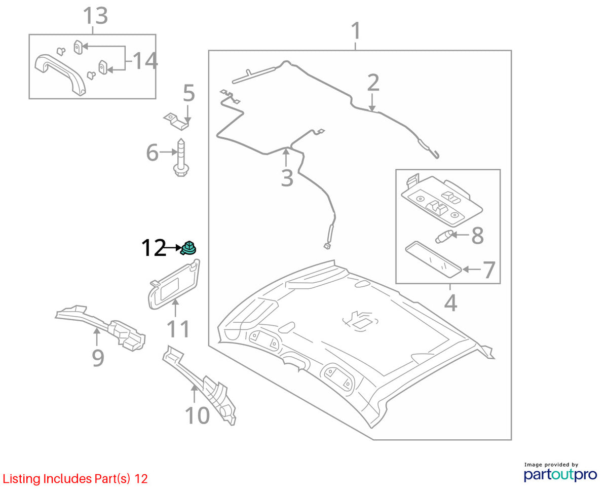 2007-2015 Mazda CX-9 Sun Visor Holder Support Clip Beige OEM LC62-69-261B-34