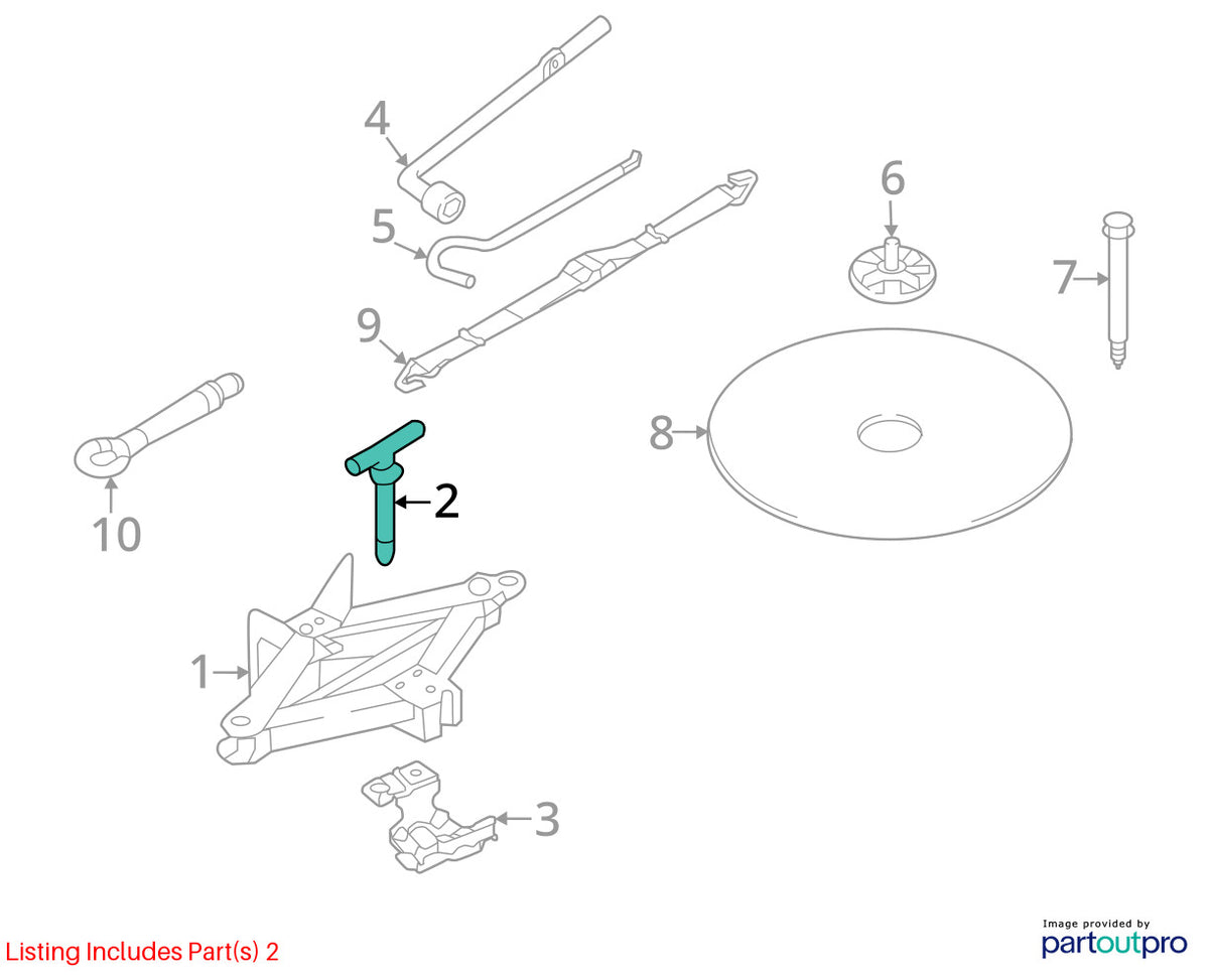 2006-2025 Mazda CX-9 Jack Retainer Screw Spare Tire Holder OEM B001-56-170C