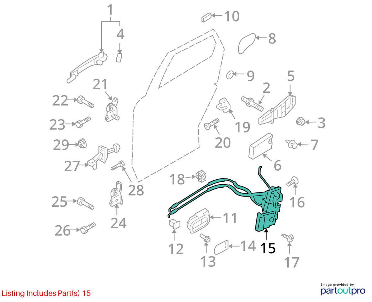 2007-2015 Mazda CX-9 Rear Left Side Door Lock Latch Actuator OEM TD11-73-310D