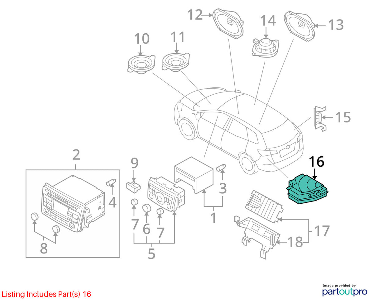 2007-2012 Mazda CX-9 7L Bose Audio Subwoofer Speaker OEM TD14-66-960