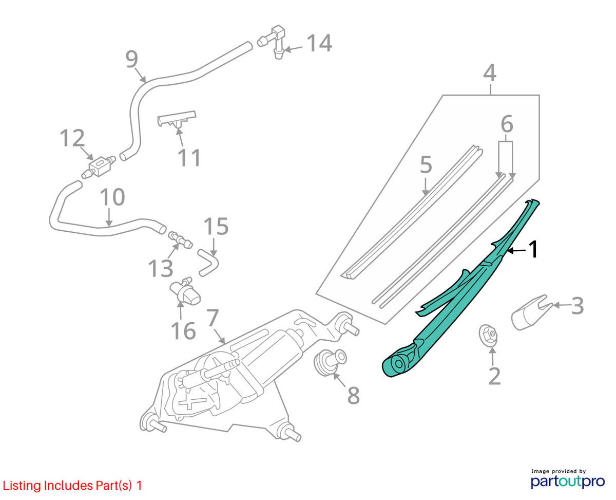 2007-2015 Mazda CX-9 Rear Windshield Wiper Arm Blade OEM EG21-67-421