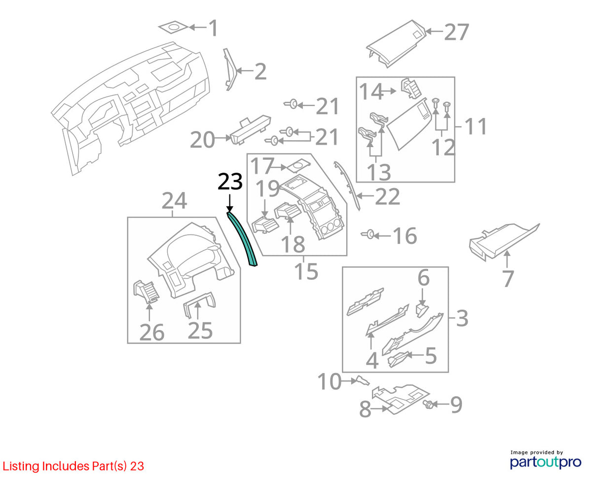 2007-2009 Mazda CX-9 Left Side Instrument Panel Side Trim Cover OEM TD12-55-150C