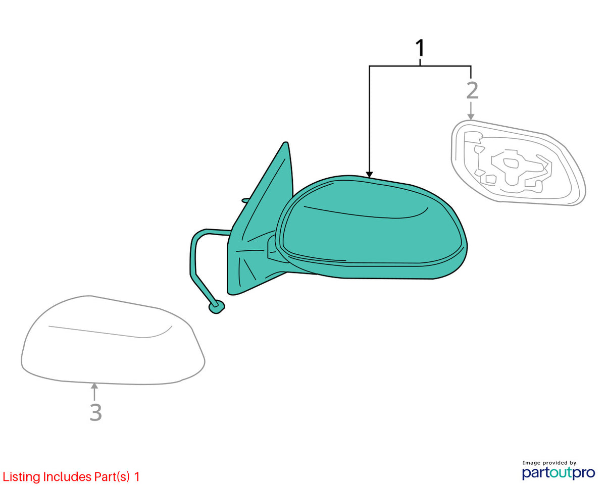 10-13 Mitsubishi Outlander Right Side Power Door Mirror Turn Signal OEM 7632A824