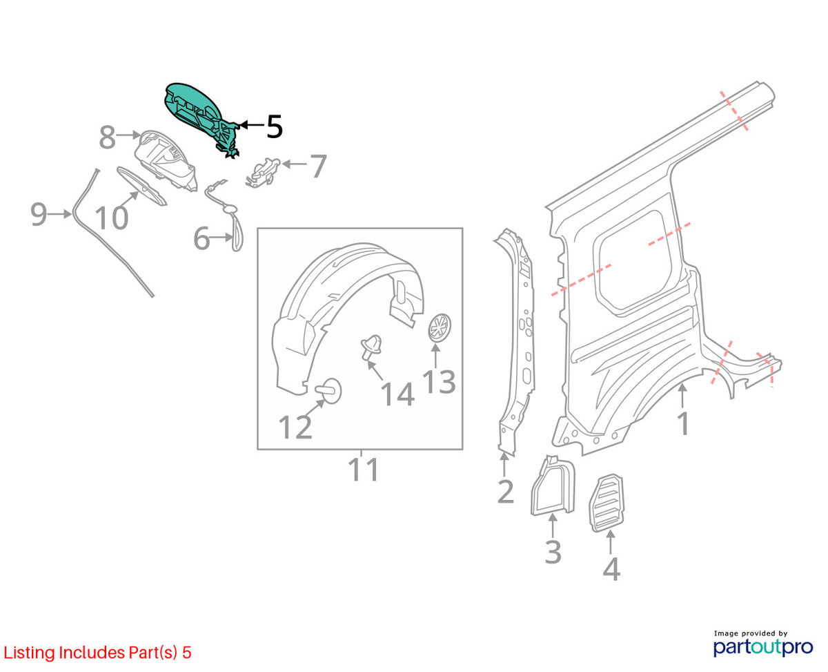 2014-2018 Ford Transit Connect Fuel Tank Filler Door White OEM DT1Z-61405A26-A