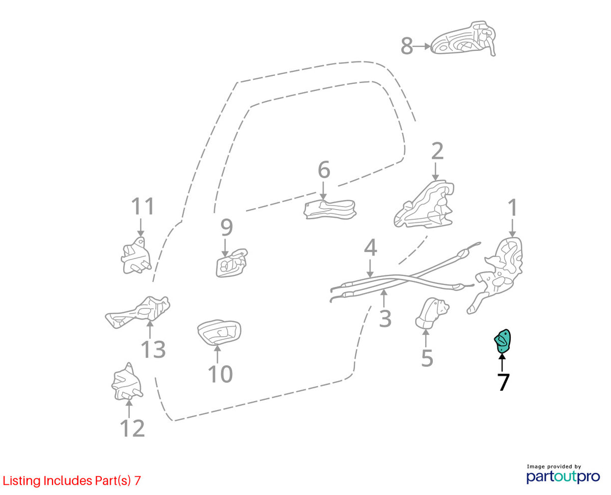 2001-2007 Toyota Sequoia Front Rear Side Door Lock Striker Plate OEM 69410-0C020