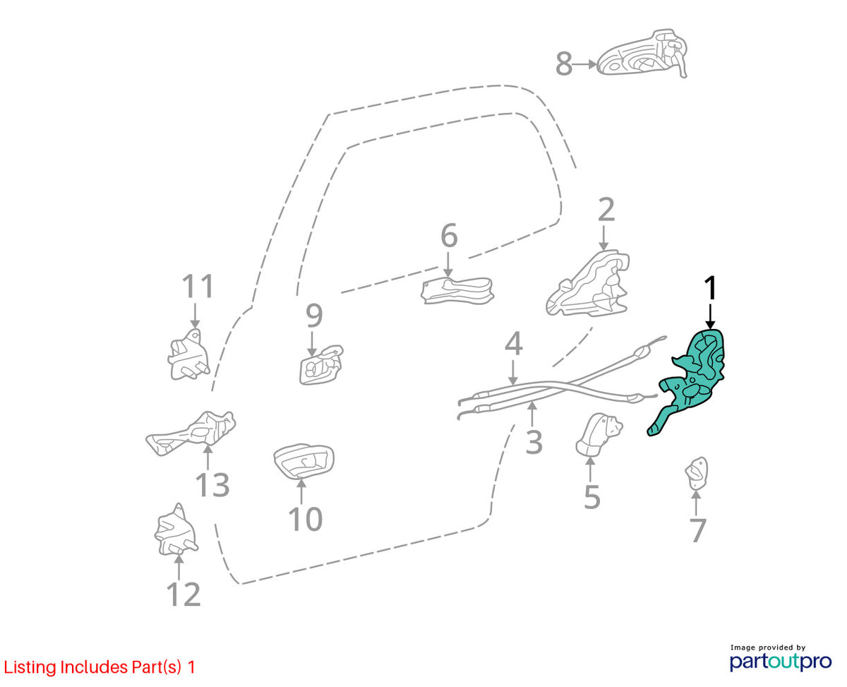 2001-2007 Toyota Sequoia Rear Right Door Lock Latch Actuator OEM 69305-0C010